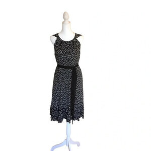 Black & White Polka Dot Midi Sleeveless Dress Barn Dress size 16